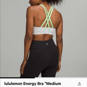 Lululemon Pink and Gray Energy Bra